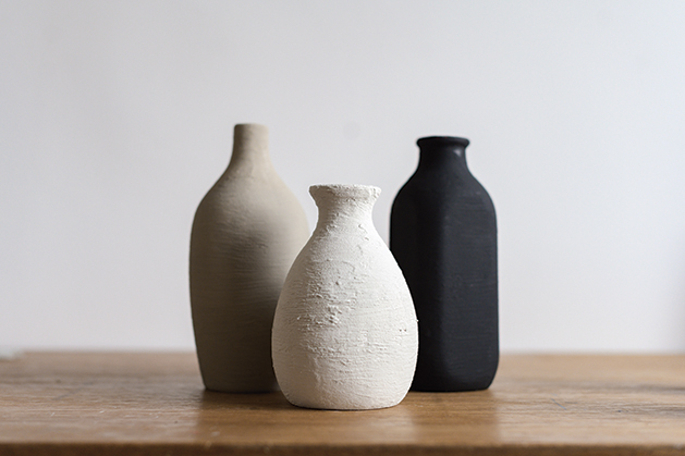"terra cotta" vases made from baking powder and paint