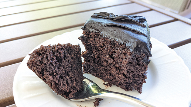 Teff Chocolate Cake with Fudge Frosting