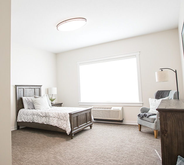 Pleasant, bright lighting is an important factor in room design at Parks’ Place.