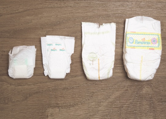 Lana's diapers from birth through her first year.