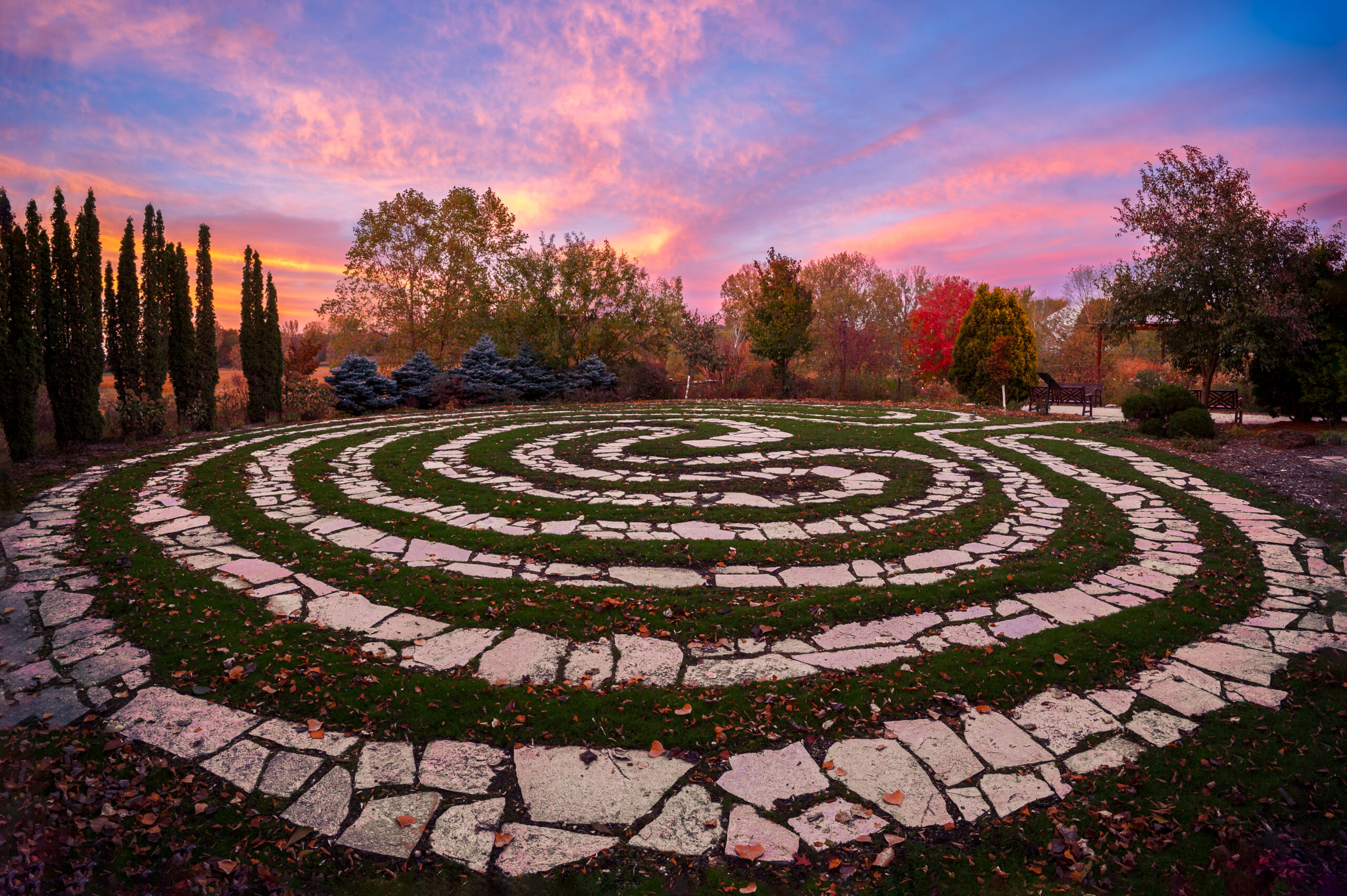The Labyrinth in the Plymouth Millennium Garden by Larry Paulson