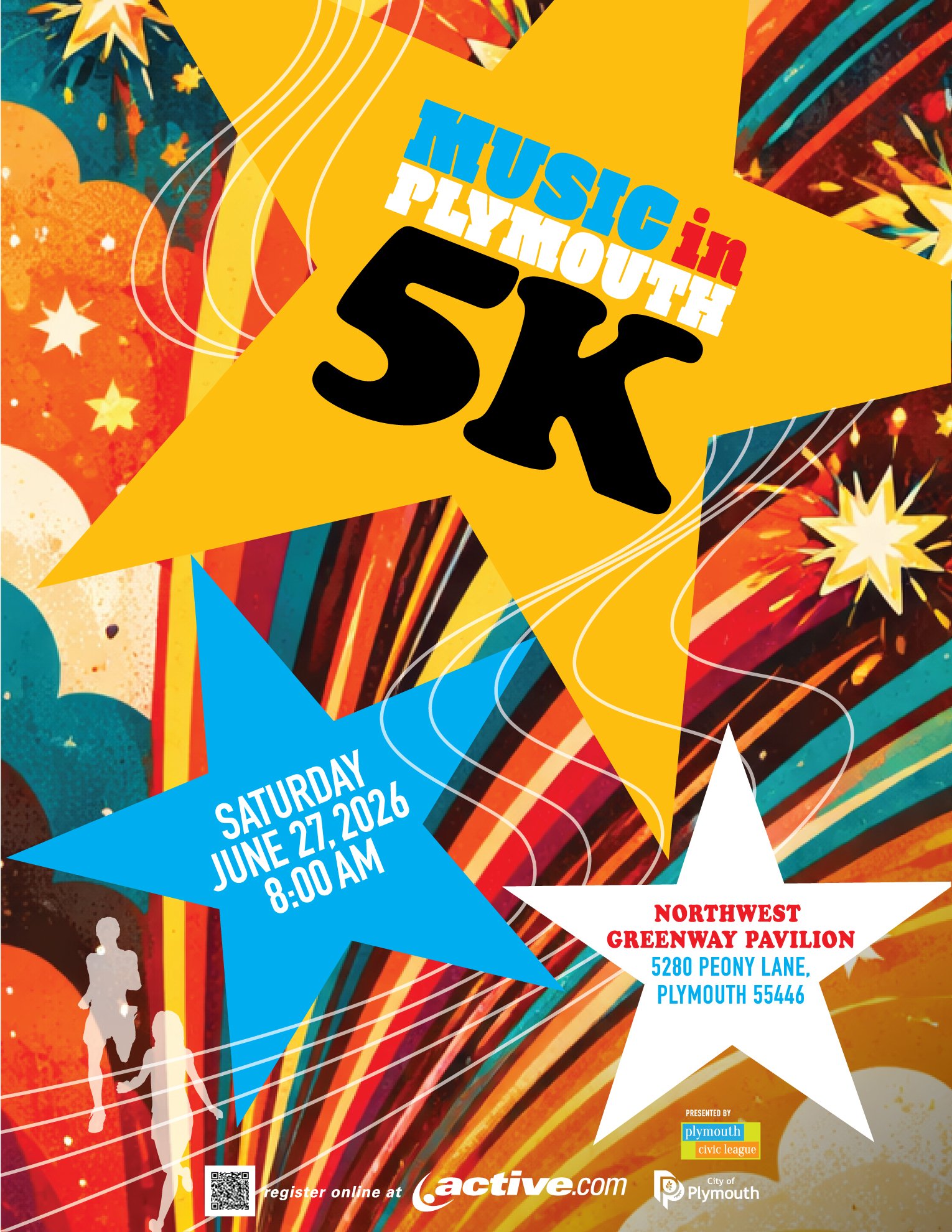 2026 Music in Plymouth 5K poster