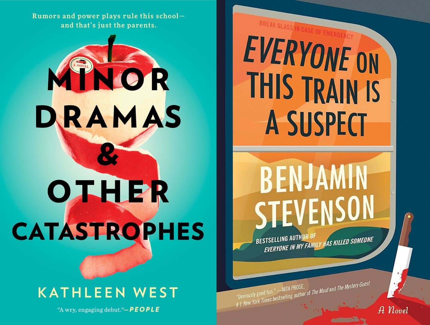 Minor Dramas & Other Catastrophes and Everyone on This Train is a Suspect Book Covers