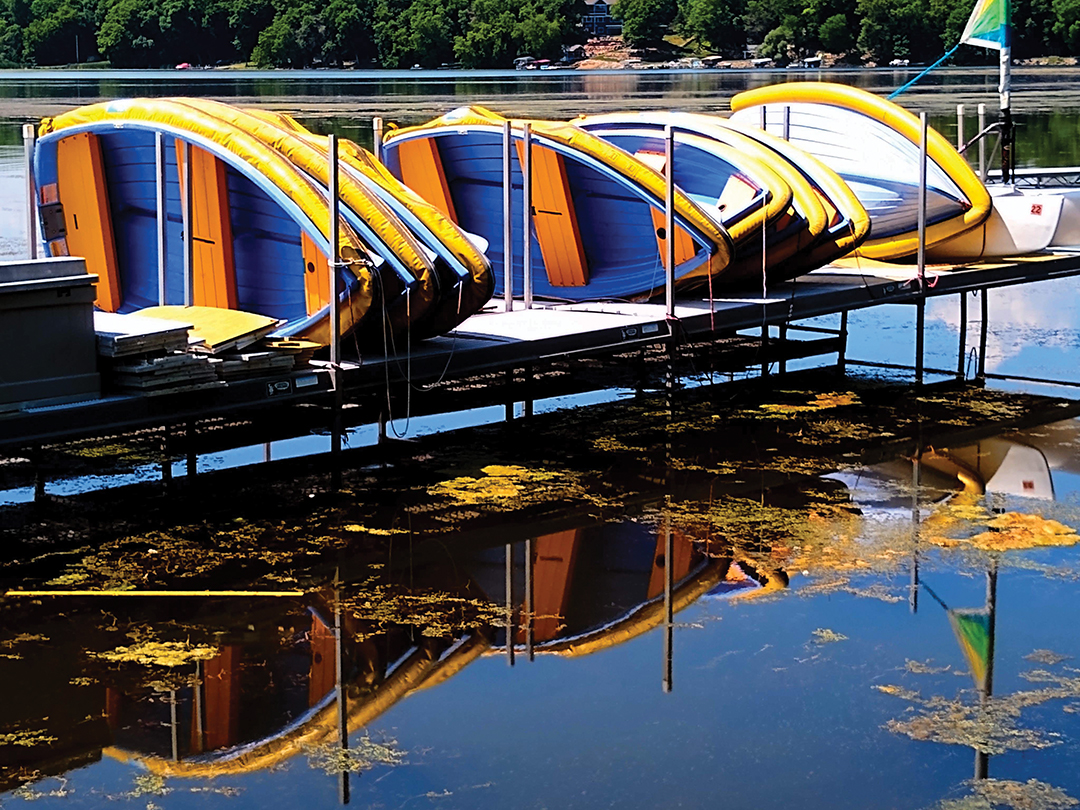 Blue boats ready for another fun day at Medicine Lake in Plymouth by Cathy Milostan