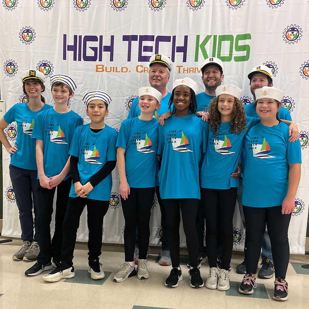 Back row, left to right: Coaches Katie Martell, Joel Stone, Brian Martell and Andy Stone. Front row, left to right: Team members Andrew Hoult, Matthew Berrones, Lilly Gagliardi, Rohey Jobe, Allie Martell and Emilie Glaeser.