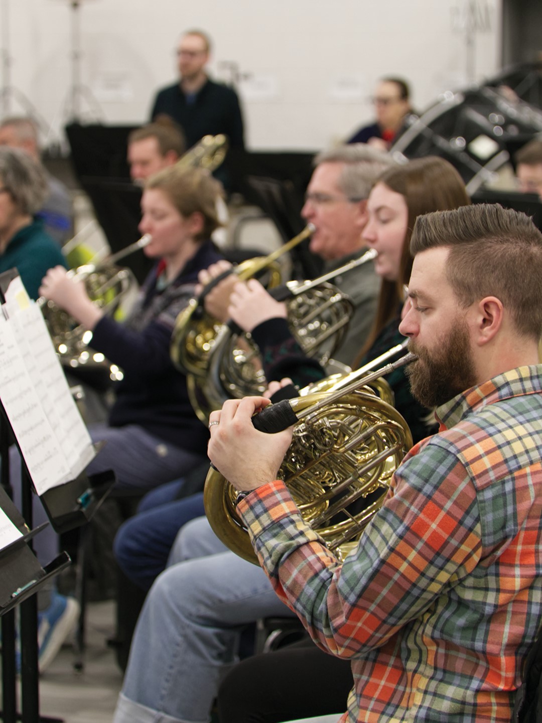 Plymouth Concert Band Rehearsal Brass Section