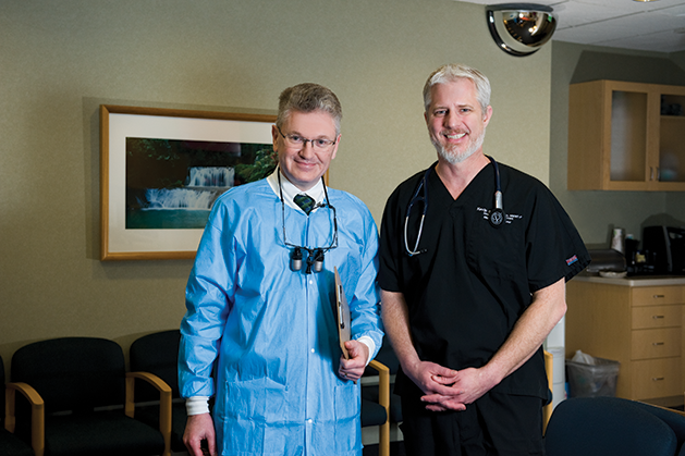Dr. Scott Shamblott (right) and Dr. Kevin Sirmons