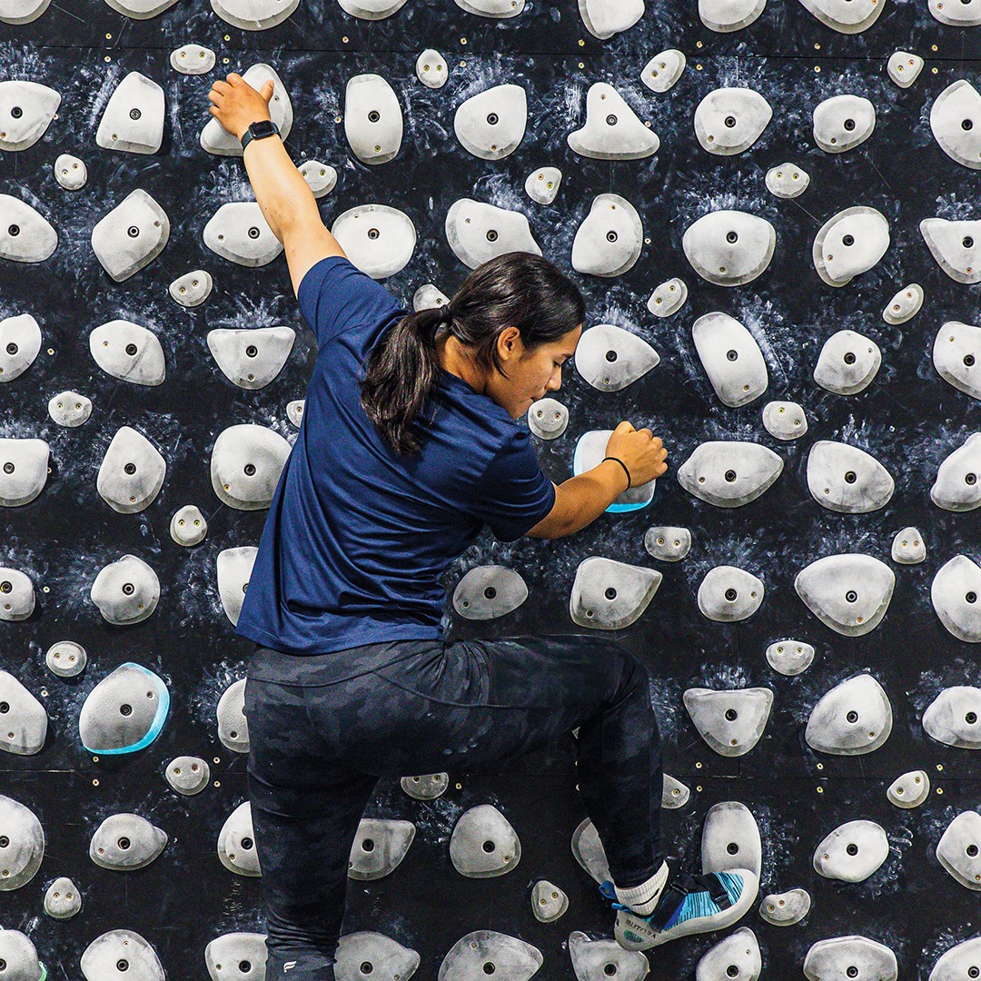 Person climbing at Big Island Bouldering