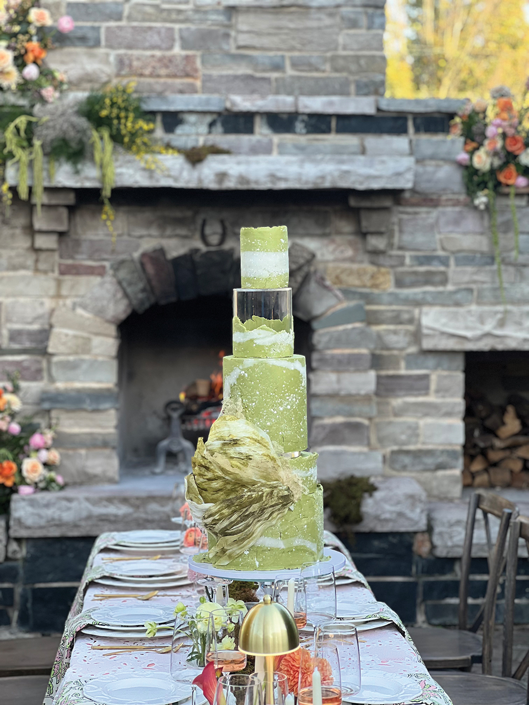 Baker Altreisha Foster is especially fond of incorporating color into her architectural and avant-garde wedding cakes.