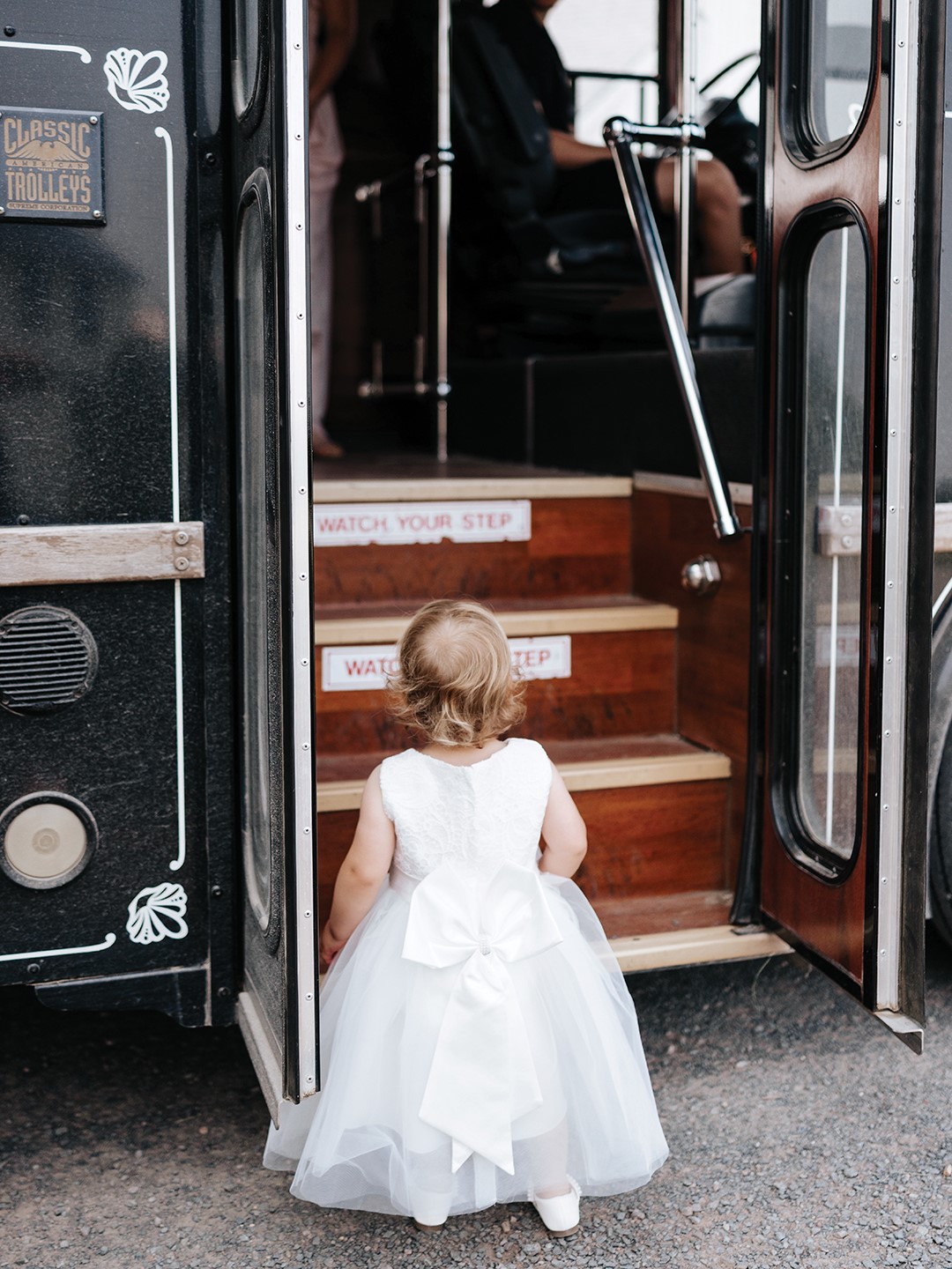 “One neat thing about Abella [Weddings & Events] is they offer a trolley to bring guests from where they park to the ceremony location … everyone seemed to love that,” Anikka Thalmann says.