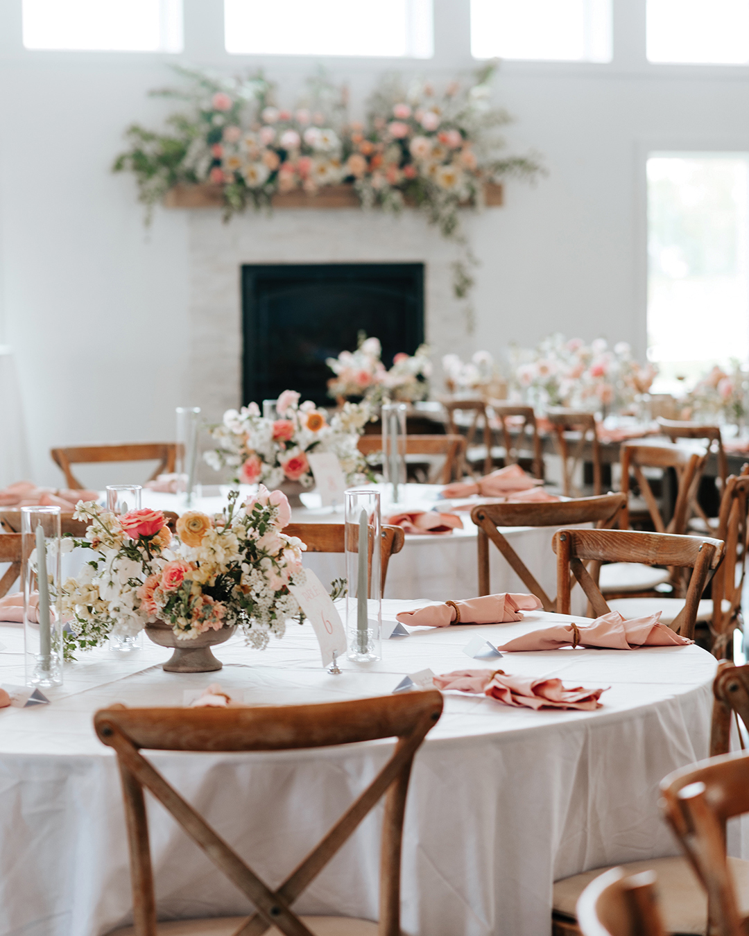 Soft pastel florals created a romantic motif that complemented the ambiance of Abella Weddings & Events.