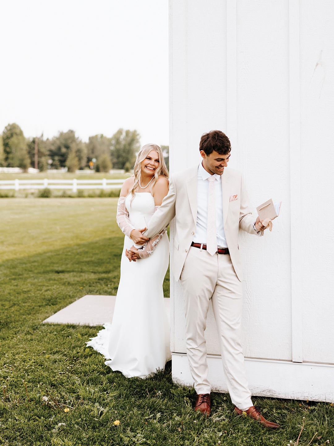 Annika and Gage Thalmann spend a special moment alone on their wedding day.