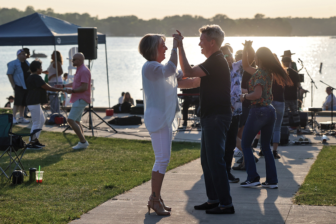 People dancing at Beaches & Bonfires