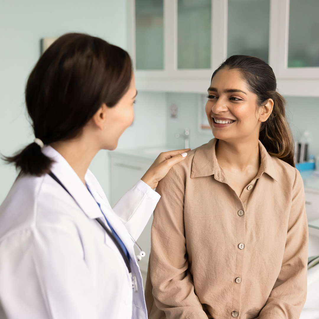 Woman at a doctor's appointment