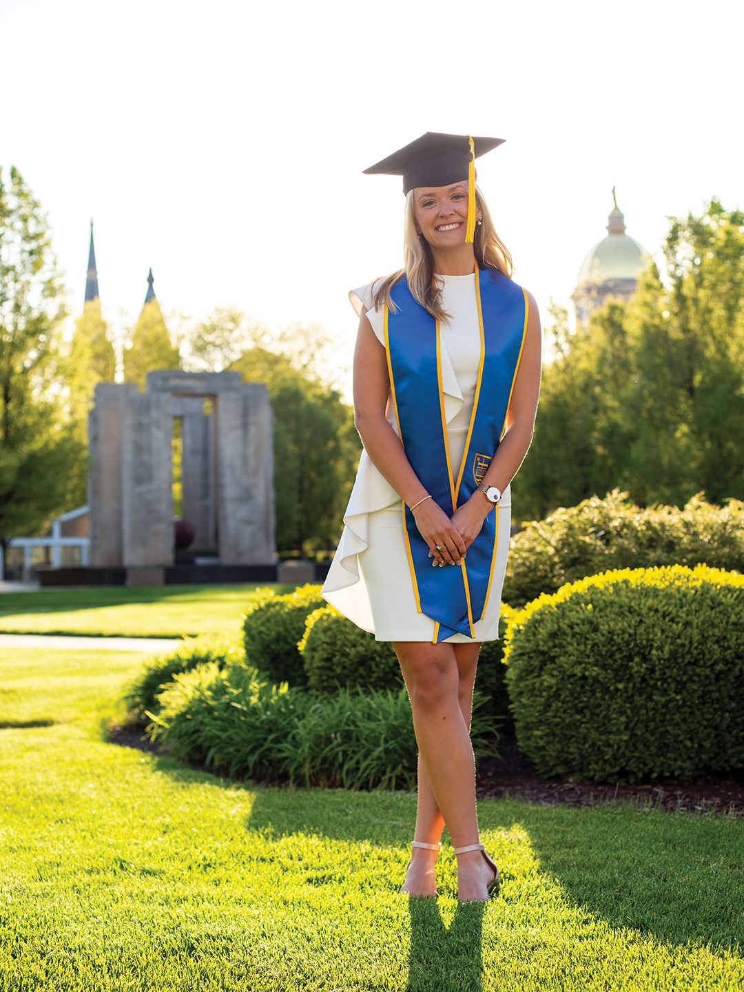 Ellie Olmanson at the Notre Dame North Quad on the day she graduated from the University of Notre Dame.