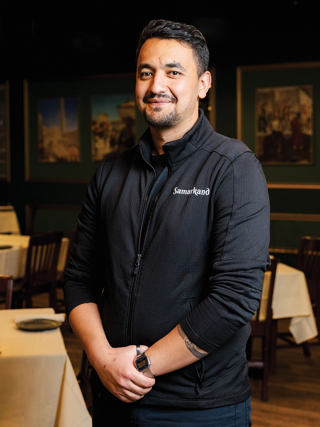 Since opening, Samarkand Restaurant has continued to be a family affair. Aziz Radjabov (above) co-owns the restaurant with his uncle, Jafar Muminov.